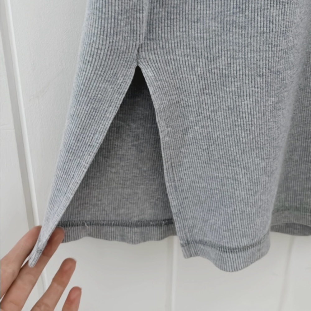 Vintage Paul Harris Designs Ribbed Hoodie Dress Grey Casual Lounge Women Medium - Picture 7 of 15